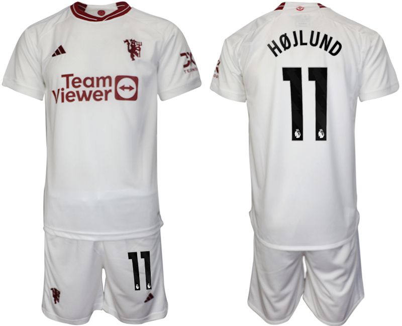 Men 2023-2024 Club Manchester United away white #11 Soccer Jersey
